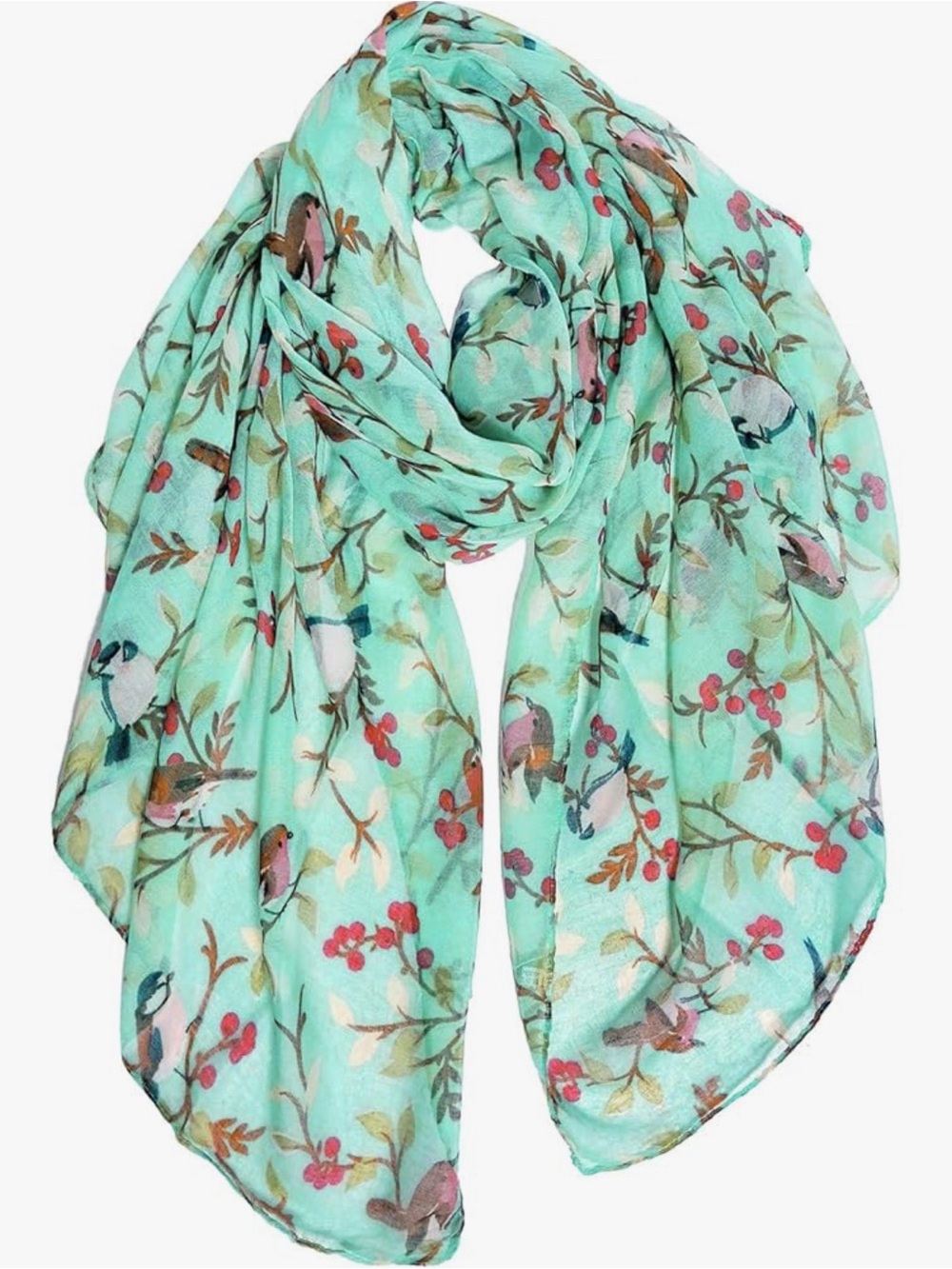 NWOT  Women’s Floral Bird Scarf